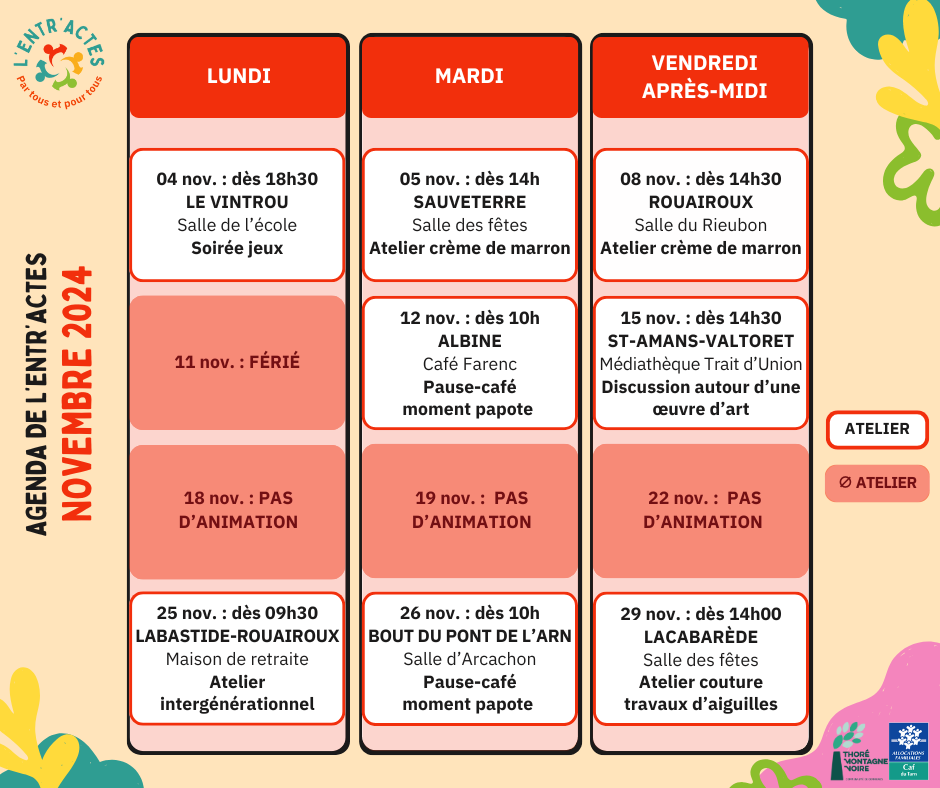 agenda novembre